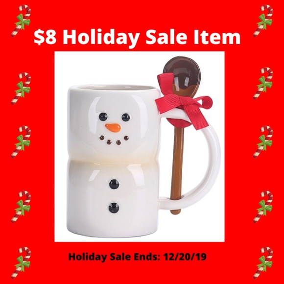 Holiday Time Other - Christmas Marshmallow Snowman Mug with Spoon